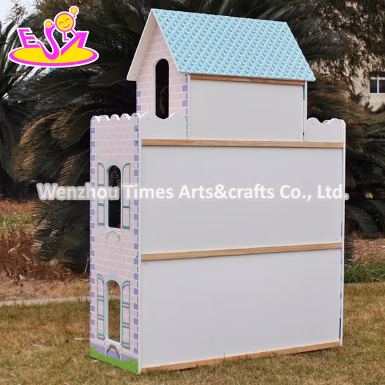 新しいデザインの素敵なごっこ遊び木製女の子ドールハウス W06A161