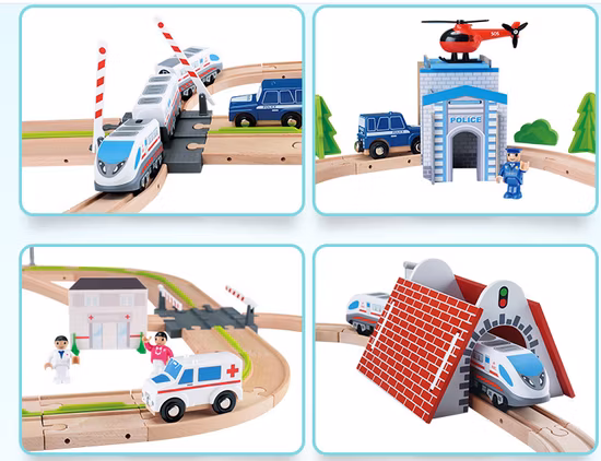 149 PCS 木製鉄道プレイセット 子供用電車おもちゃ